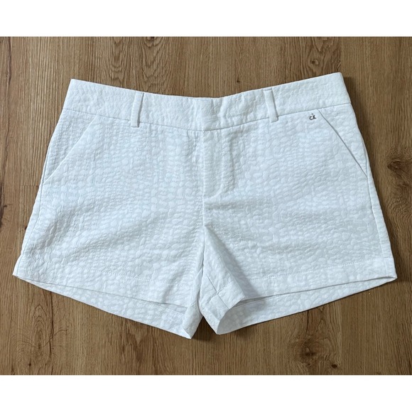 Calvin Klein Pants - Calvin Klein Women's White Textured Shorts Size 14 Career‎ Casual Pockets NWT